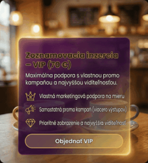 Produktová grafika služby Zoznamovacia inzercia – VIP (70 €) s maximálnou podporou, vlastnou promo kampaňou na mieru a najvyššou viditeľnosťou.